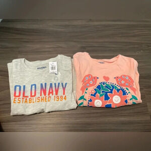 Old Navy toddler girls long sleeve graphic shirts bundle of 2 size 4T